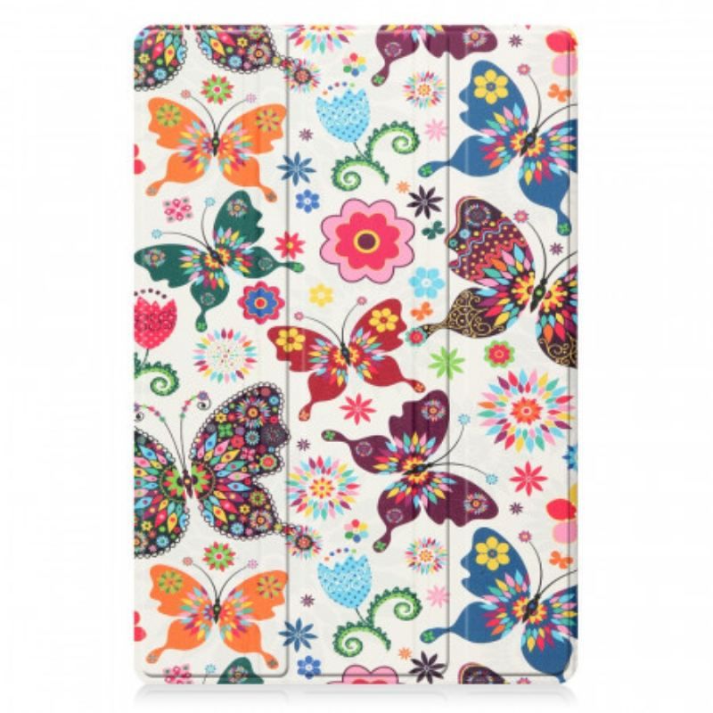 Smart Case Samsung Galaxy Tab A8 (2021) Renforcée Papillons et Fleurs