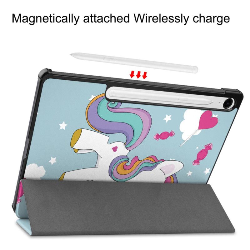 Smart Case Samsung Galaxy Tab S10 Lite Renforcée Porte-Stylet Licorne