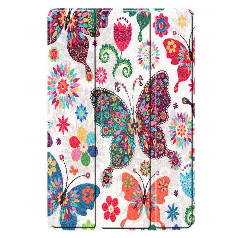 Smart Case Samsung Galaxy Tab S5e Papillons Et Fleurs Rétros