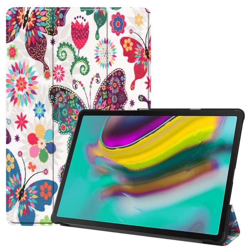 Smart Case Samsung Galaxy Tab S5e Papillons Et Fleurs Rétros