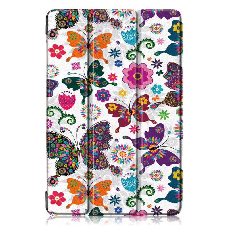 Smart Case Samsung Galaxy Tab S5e Renforcée Papillons Et Fleurs