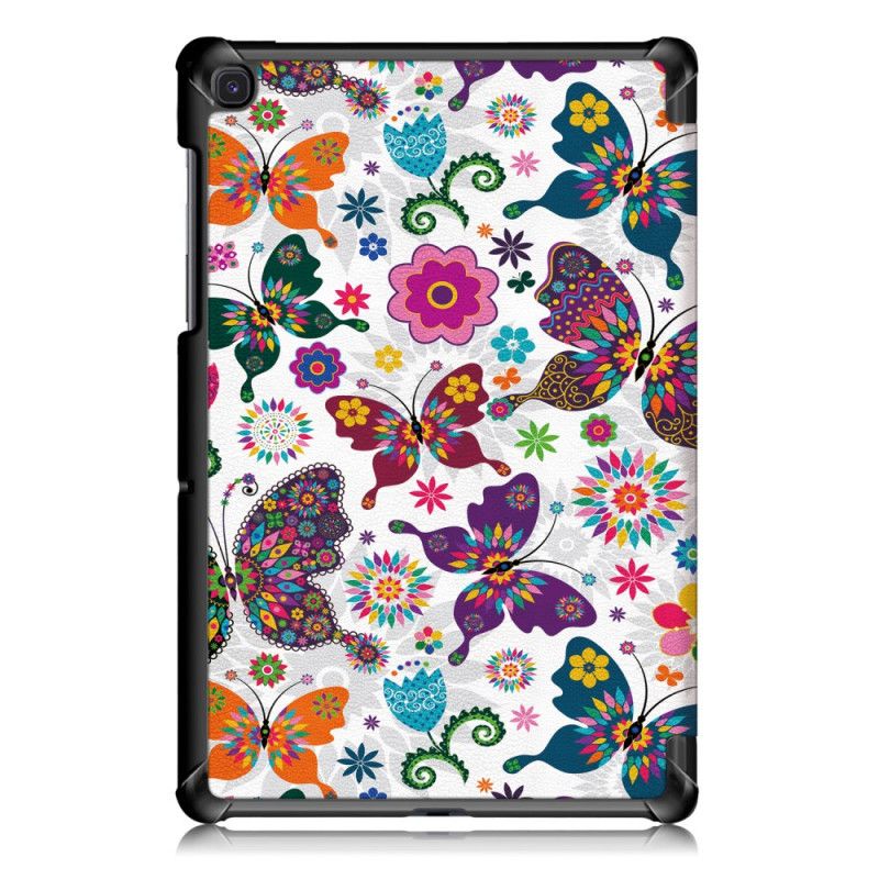 Smart Case Samsung Galaxy Tab S5e Renforcée Papillons Et Fleurs