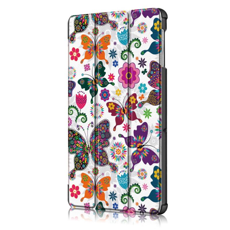 Smart Case Samsung Galaxy Tab S5e Renforcée Papillons Et Fleurs