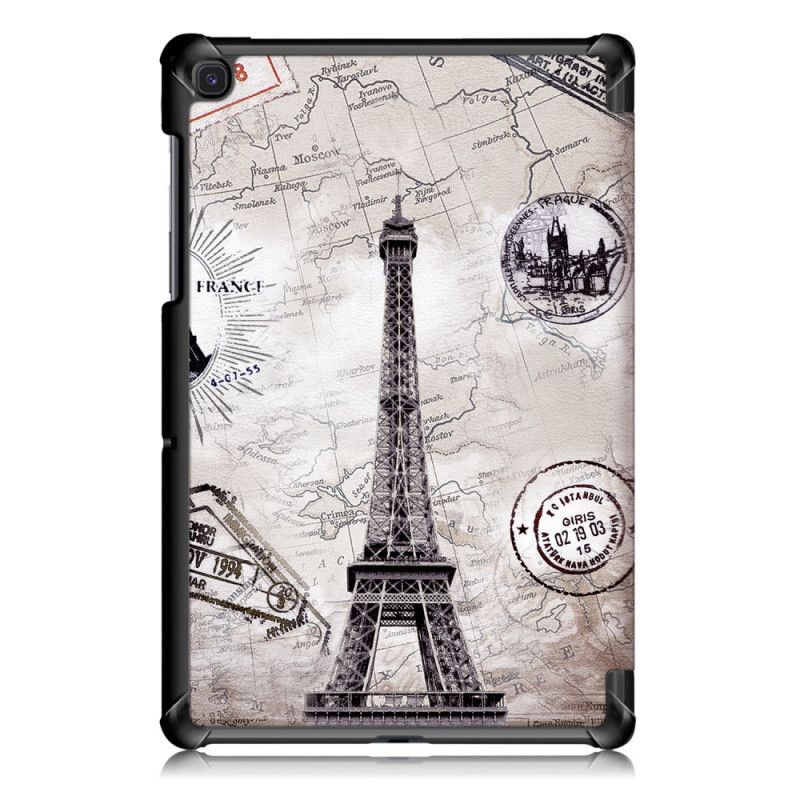 Smart Case Samsung Galaxy Tab S5e Renforcée Tour Eiffel Rétro