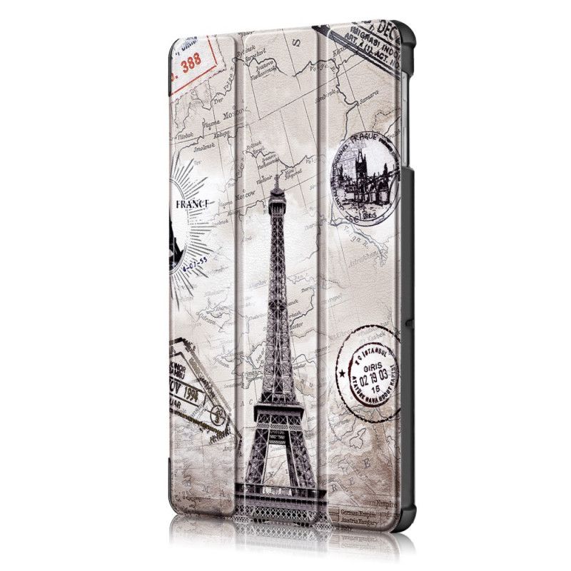 Smart Case Samsung Galaxy Tab S5e Renforcée Tour Eiffel Rétro