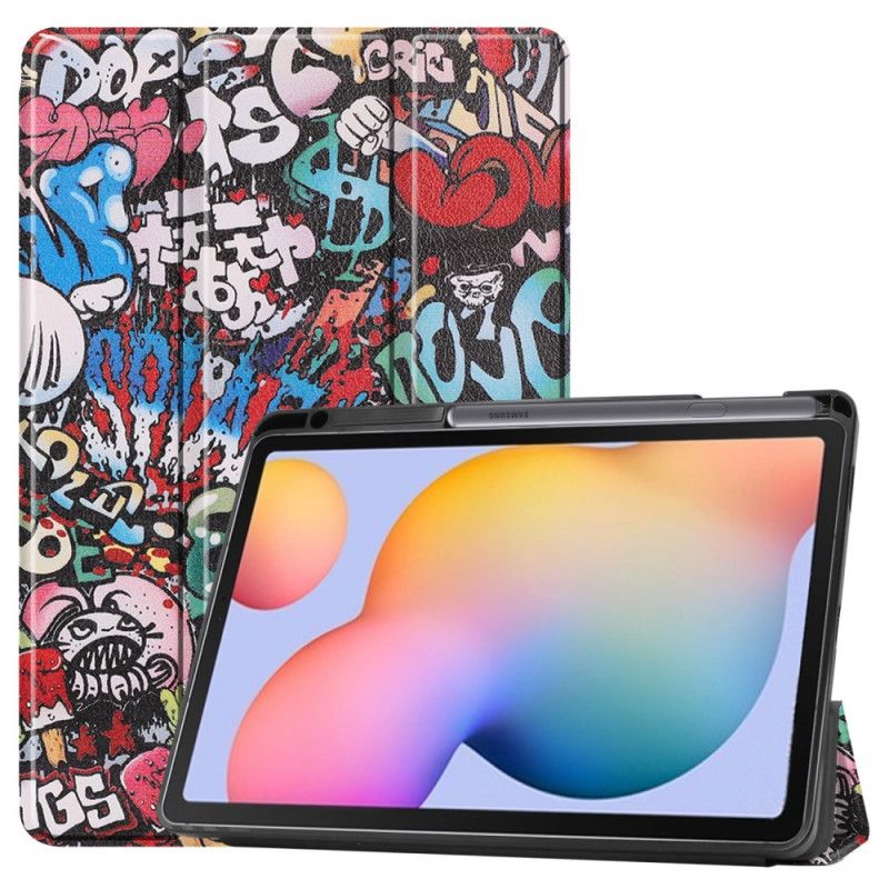 Smart Case Samsung Galaxy Tab S6 Lite Porte-crayon Graffitis