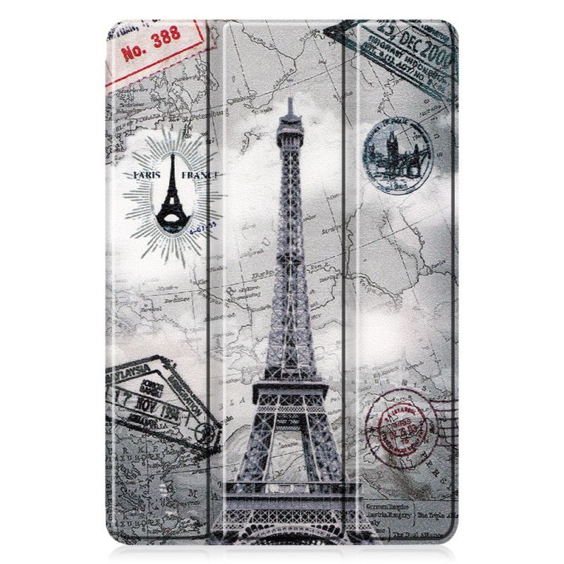 Smart Case Samsung Galaxy Tab S6 Lite Porte-stylo Tour Eiffel Rétro