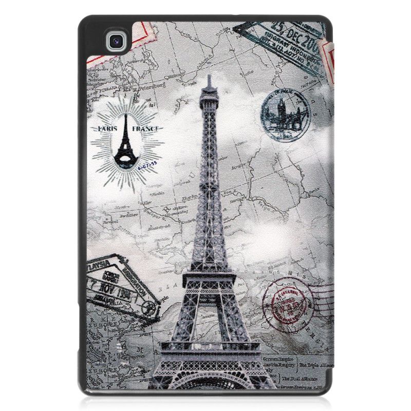 Smart Case Samsung Galaxy Tab S6 Lite Porte-stylo Tour Eiffel Rétro