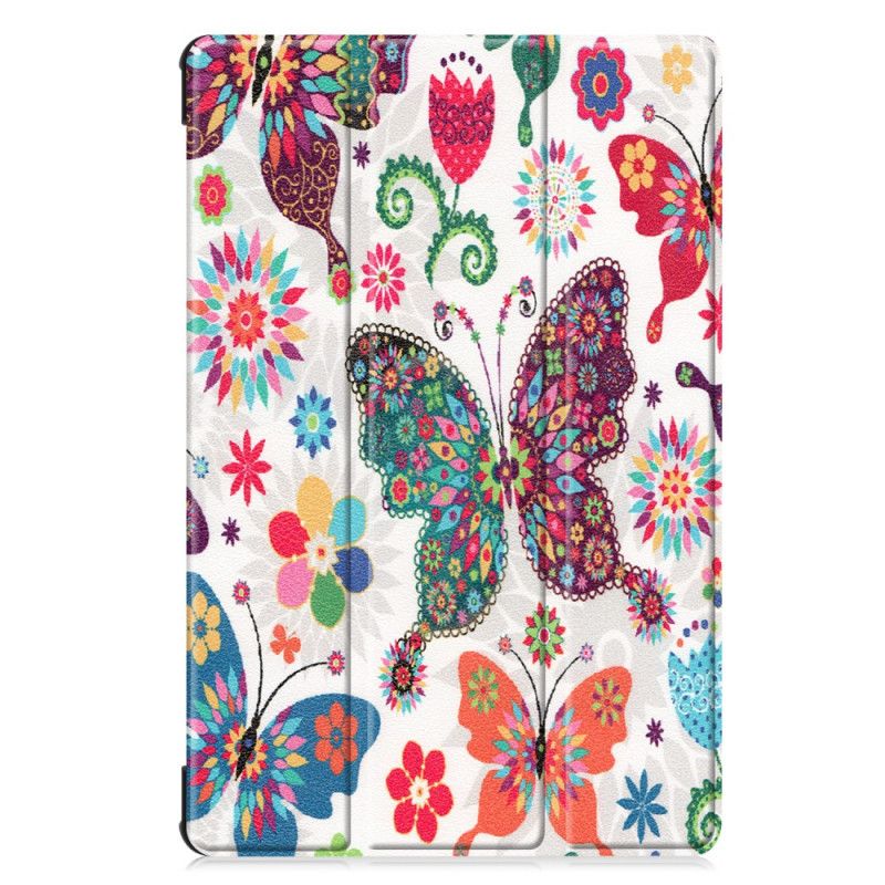 Smart Case Samsung Galaxy Tab S6 Papillons Et Fleurs Rétros