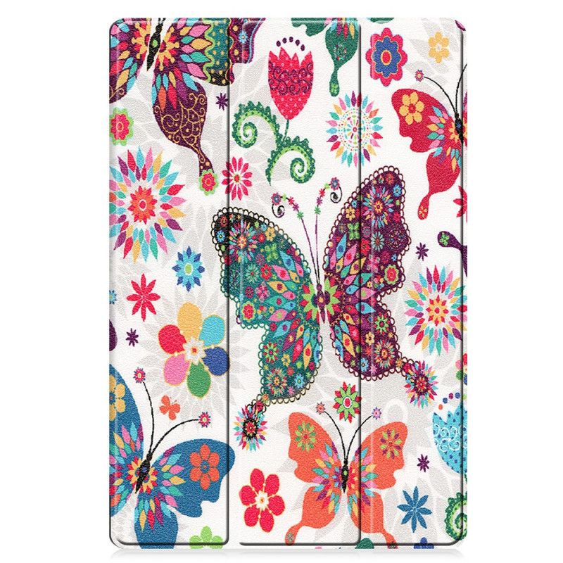 Smart Case Samsung Galaxy Tab S7 Plus Renforcée Papillons Et Fleurs