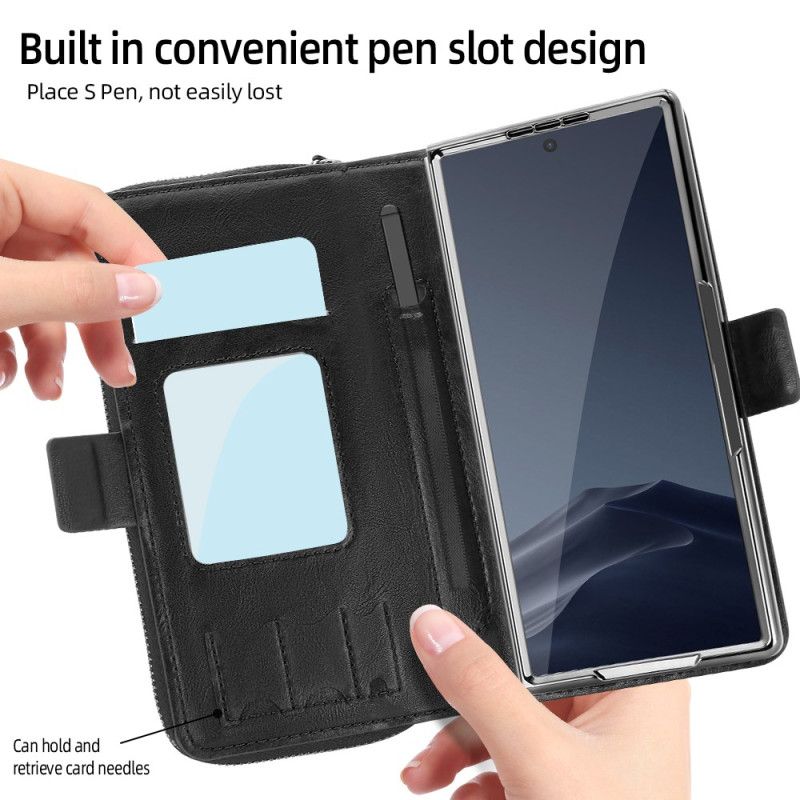 tui Samsung Galaxy Z Fold 7 Pochette Zippée et Sangle