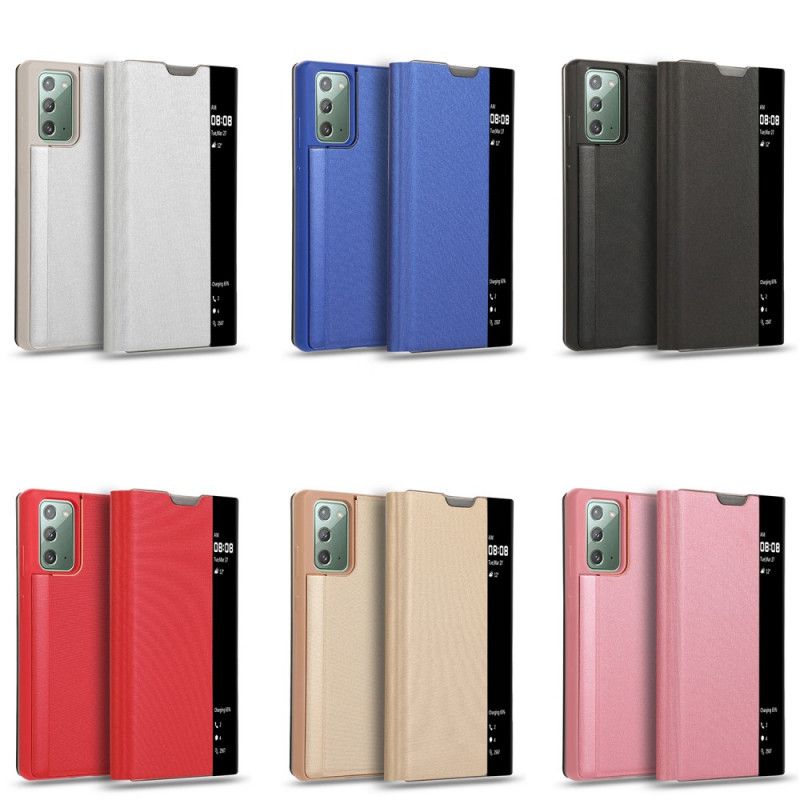 View Cover Samsung Galaxy Note 20 Simili Cuir Texturé