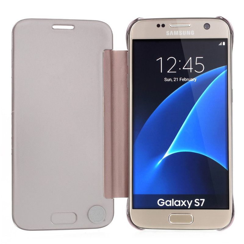 View Cover Samsung Galaxy S7 Miroir Et Effet Cuir