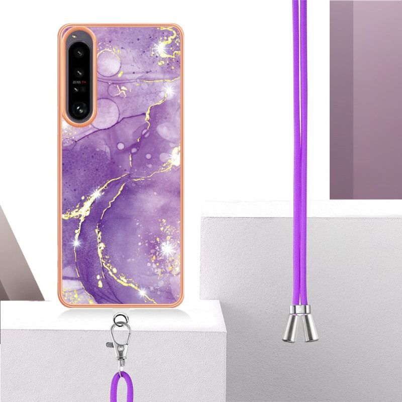 Coque Sony Xperia 1 IV à Cordon Marbre