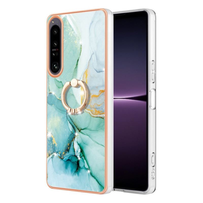 Coque Sony Xperia 1 IV Marbre avec Anneau-Support