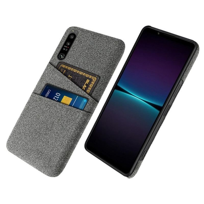 Coque Sony Xperia 1 IV Tissu Porte-Cartes