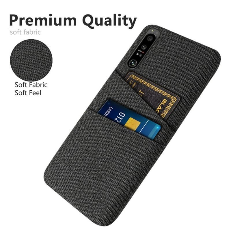 Coque Sony Xperia 1 IV Tissu Porte-Cartes