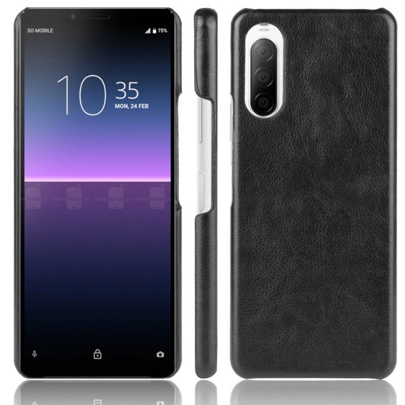 Coque Sony Xperia 10 Ii Effet Cuir Litchi