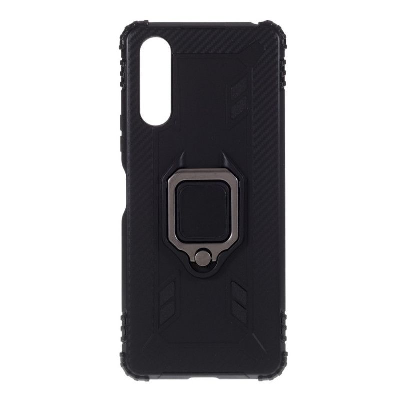 Coque Sony Xperia 10 Ii Ring Et Fibre Carbone