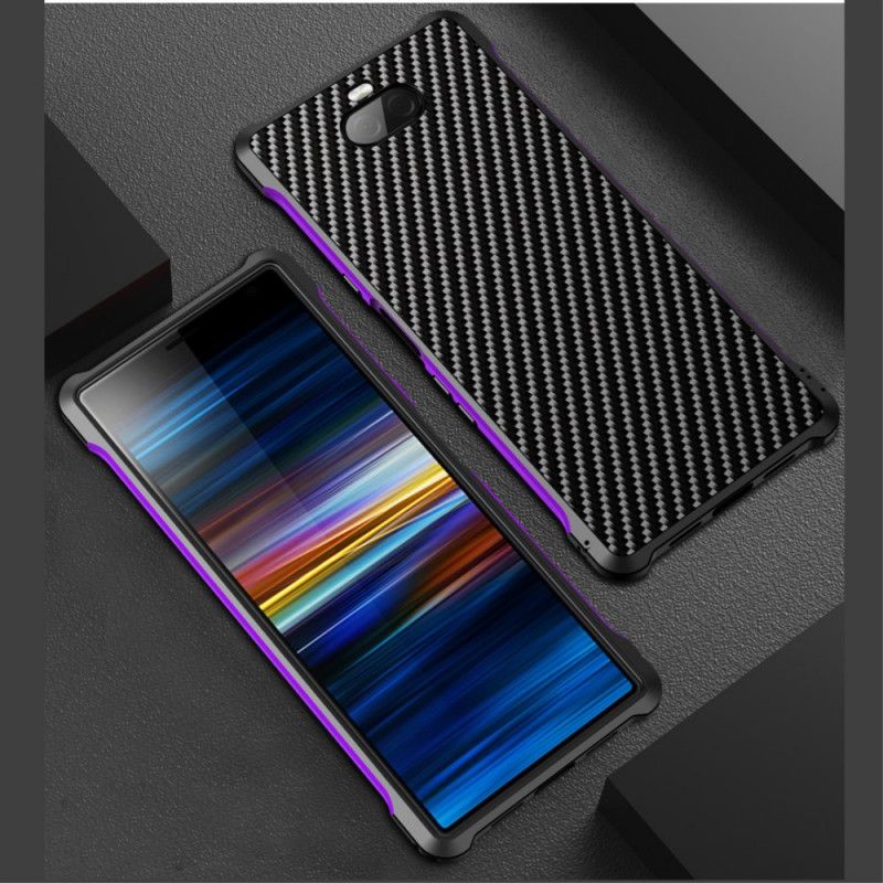 Coque Sony Xperia 10 Plus Fibre Carbone Et Métal