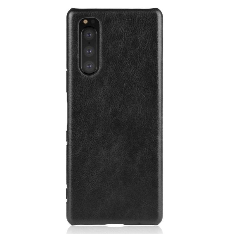 Coque Sony Xperia 5 Effet Cuir Litchi