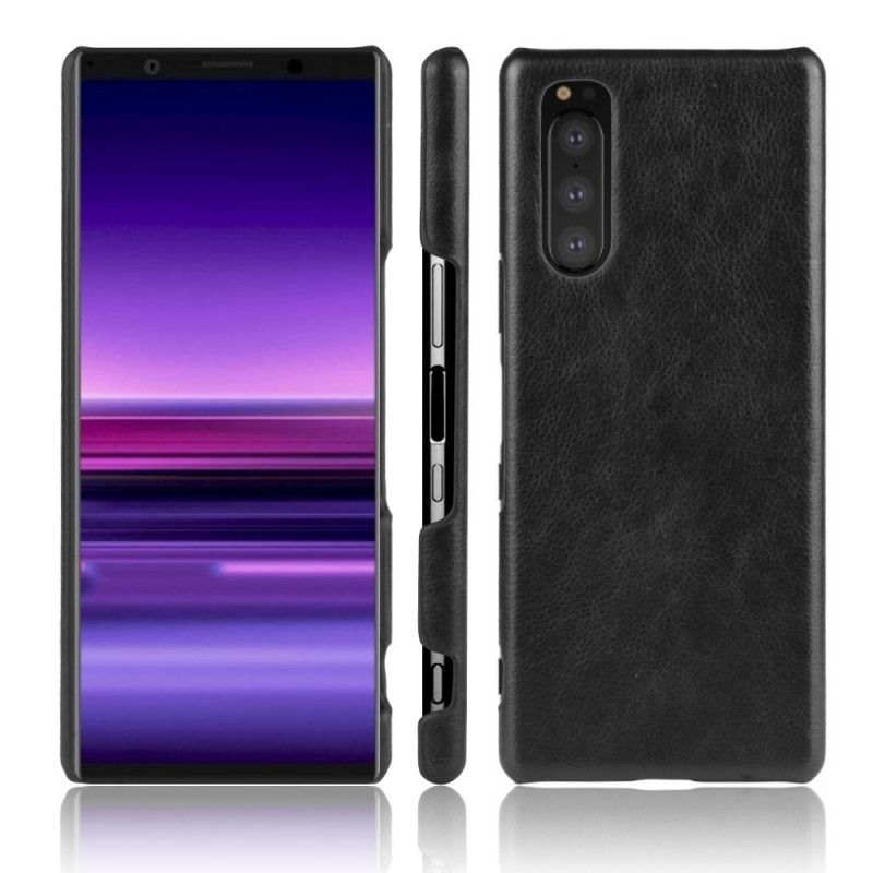 Coque Sony Xperia 5 Effet Cuir Litchi