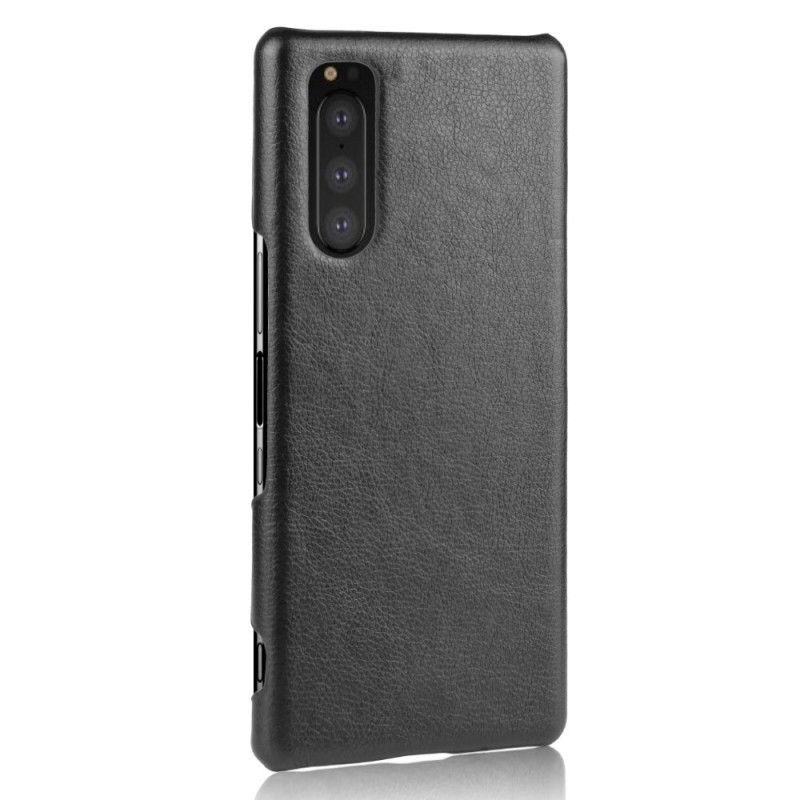 Coque Sony Xperia 5 Effet Cuir Litchi