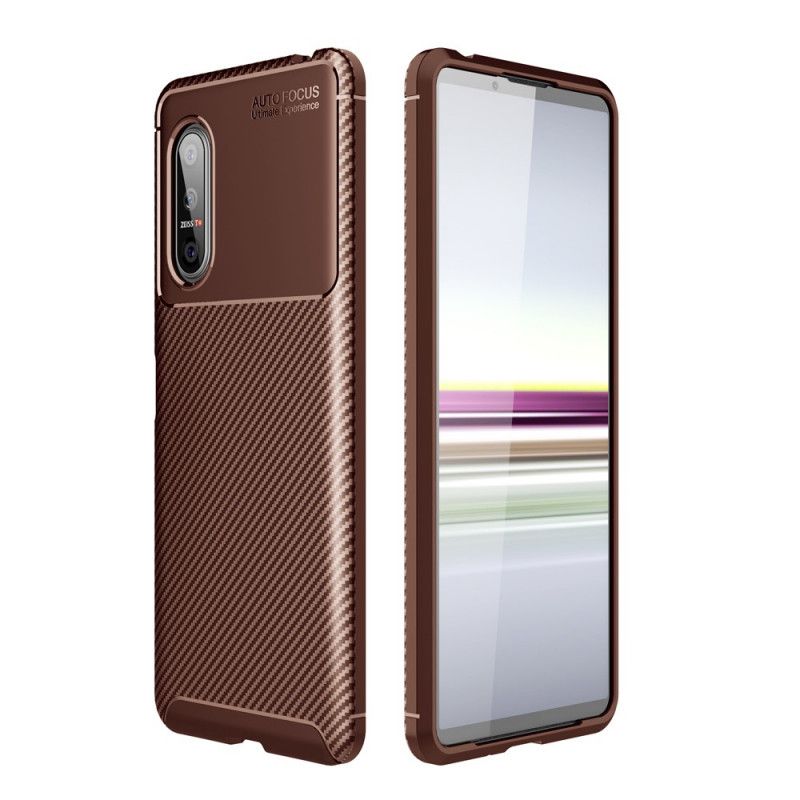 Coque Sony Xperia 5 Ii Flexible Texture Fibre Carbone