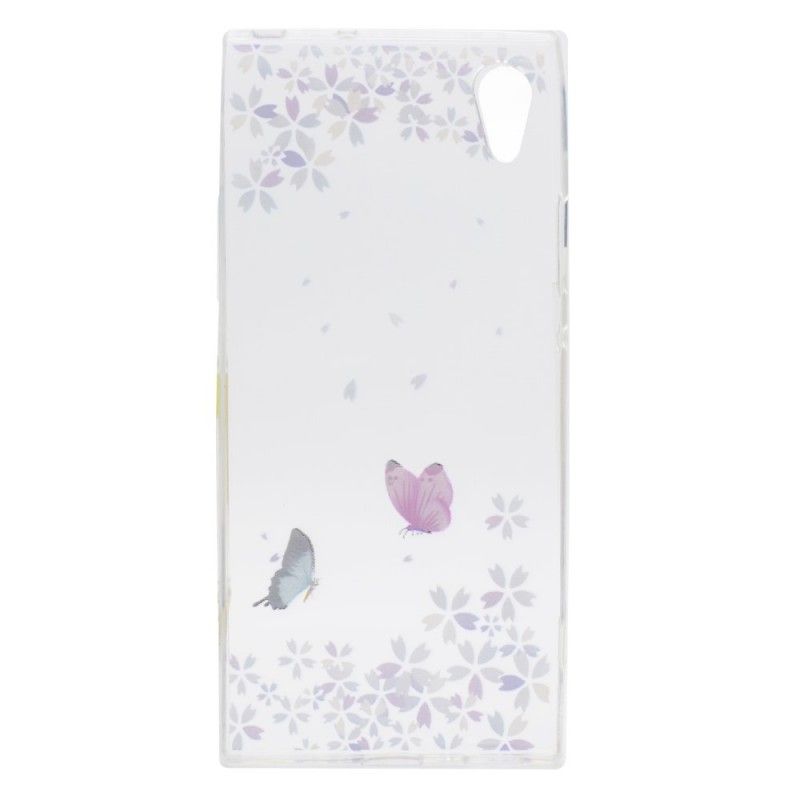 Coque Sony Xperia Xa1 Transparente Papillons Et Fleurs