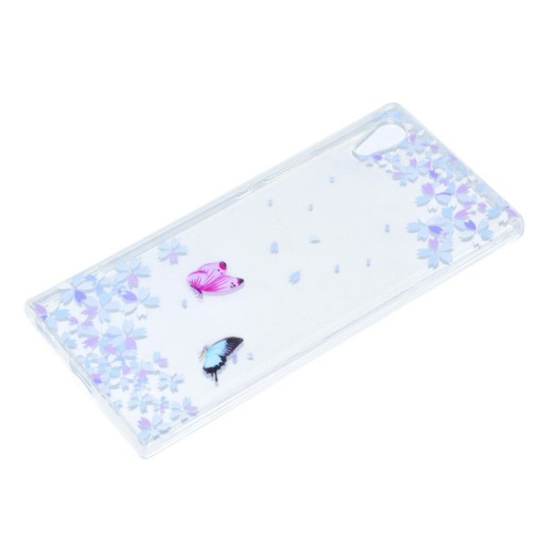 Coque Sony Xperia Xa1 Transparente Papillons Et Fleurs