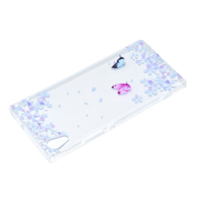 Coque Sony Xperia Xa1 Transparente Papillons Et Fleurs