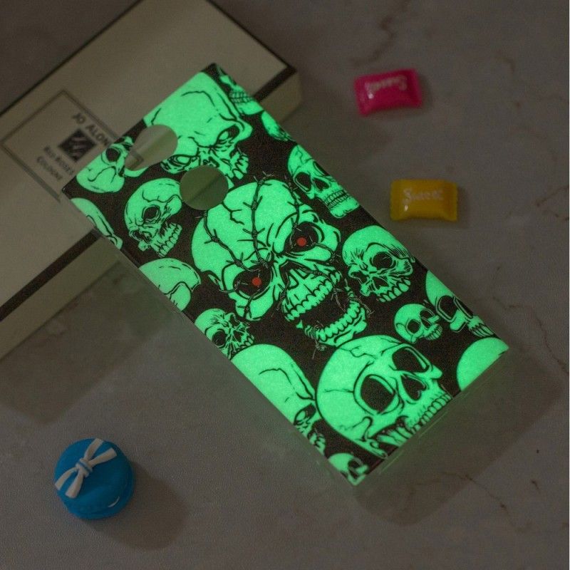 Coque Sony Xperia Xa2 Attention Têtes De Mort Fluorescente