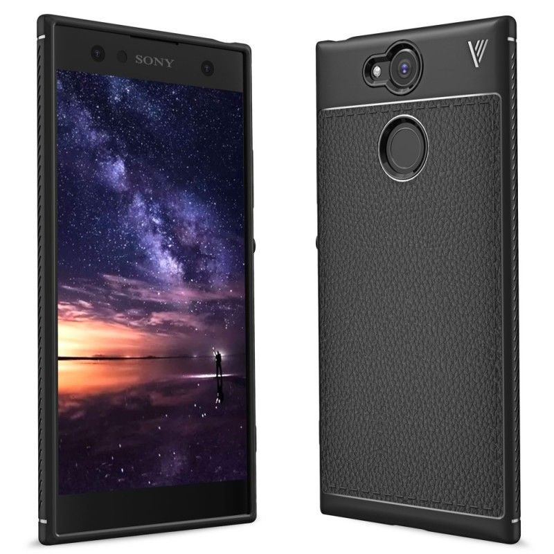 Coque Sony Xperia Xa2 Effet Cuir Litchi Double Line