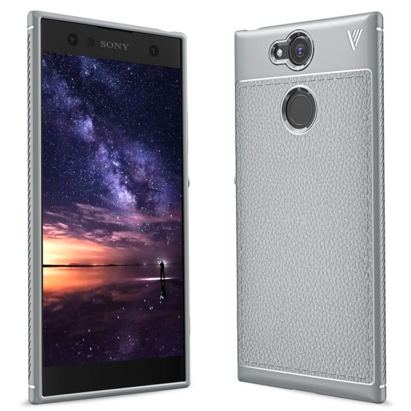 Coque Sony Xperia Xa2 Effet Cuir Litchi Double Line