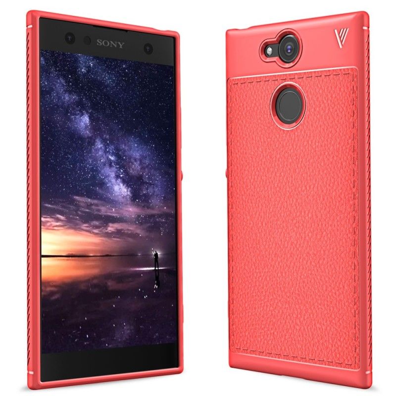 Coque Sony Xperia Xa2 Effet Cuir Litchi Double Line