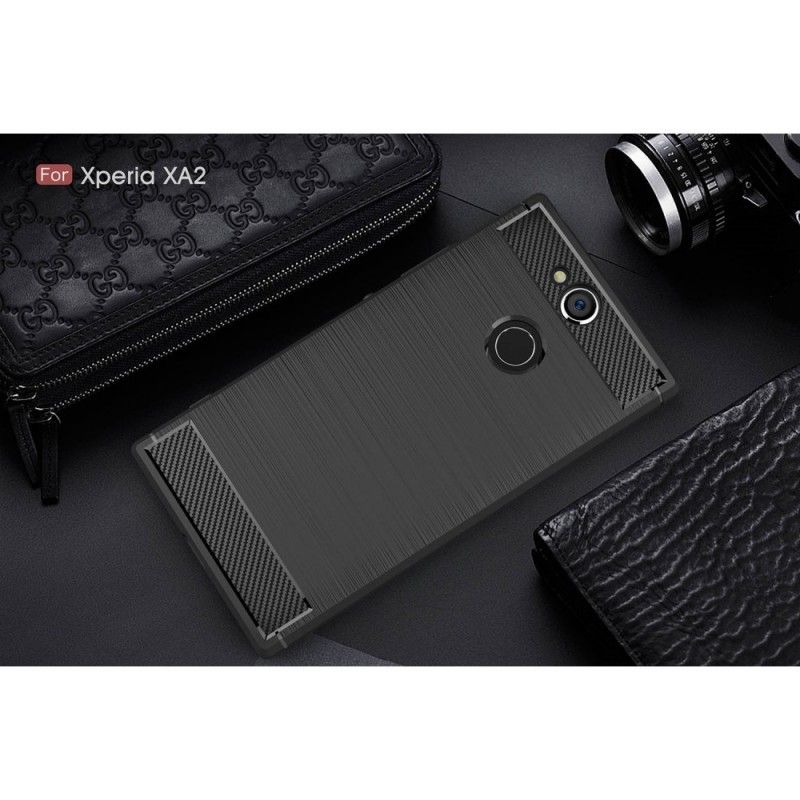 Coque Sony Xperia Xa2 Fibre Carbone Brossée