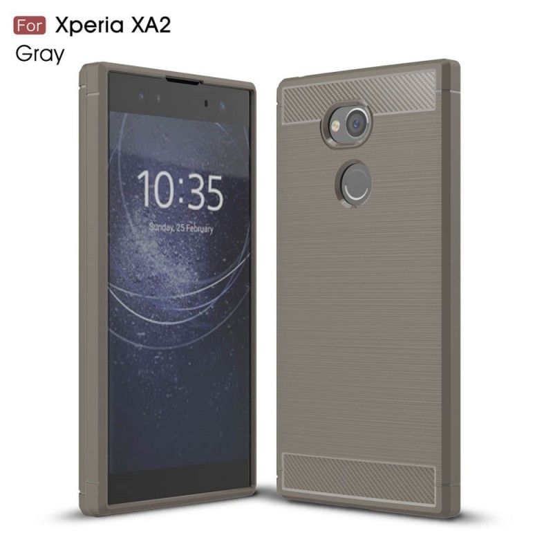 Coque Sony Xperia Xa2 Fibre Carbone Brossée