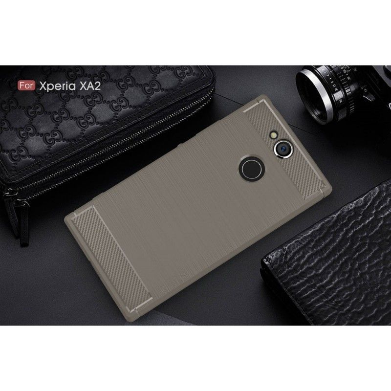 Coque Sony Xperia Xa2 Fibre Carbone Brossée