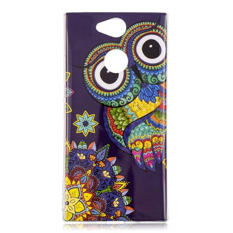 Coque Sony Xperia Xa2 Hibou Mandala Fluorescente