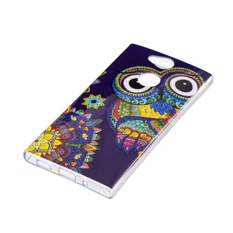 Coque Sony Xperia Xa2 Hibou Mandala Fluorescente