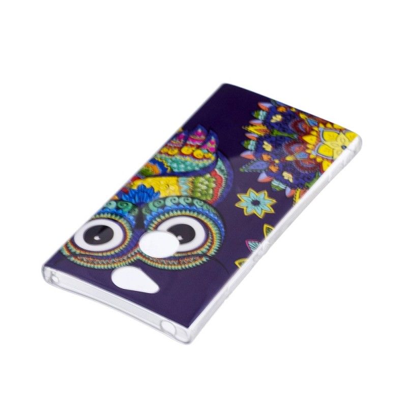 Coque Sony Xperia Xa2 Hibou Mandala Fluorescente