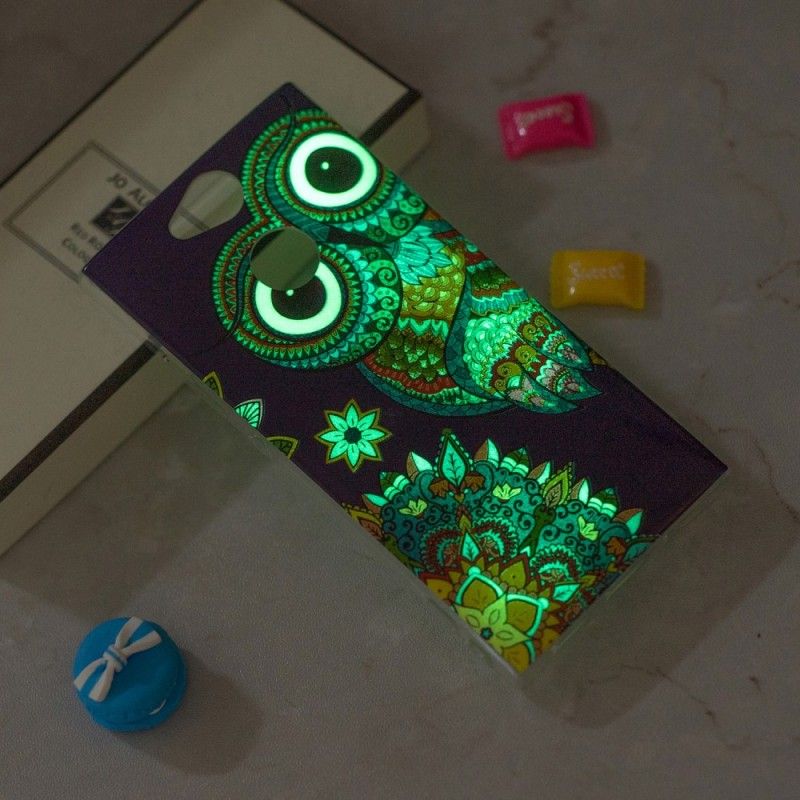 Coque Sony Xperia Xa2 Hibou Mandala Fluorescente