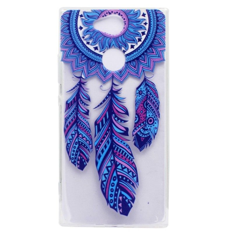 Coque Sony Xperia Xa2 Transparente Attrape Rêves Plumes Bleues