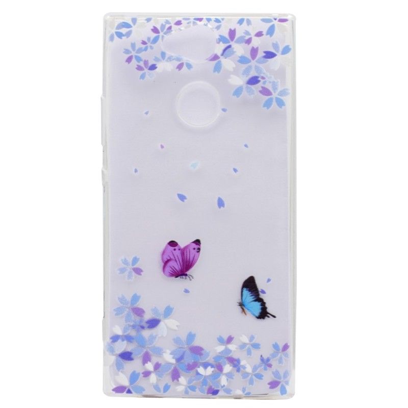 Coque Sony Xperia Xa2 Transparente Papillons Et Fleurs