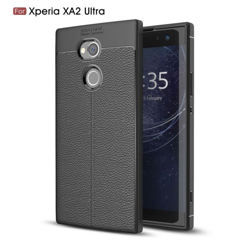 Coque Sony Xperia Xa2 Ultra Effet Cuir Litchi Double Line