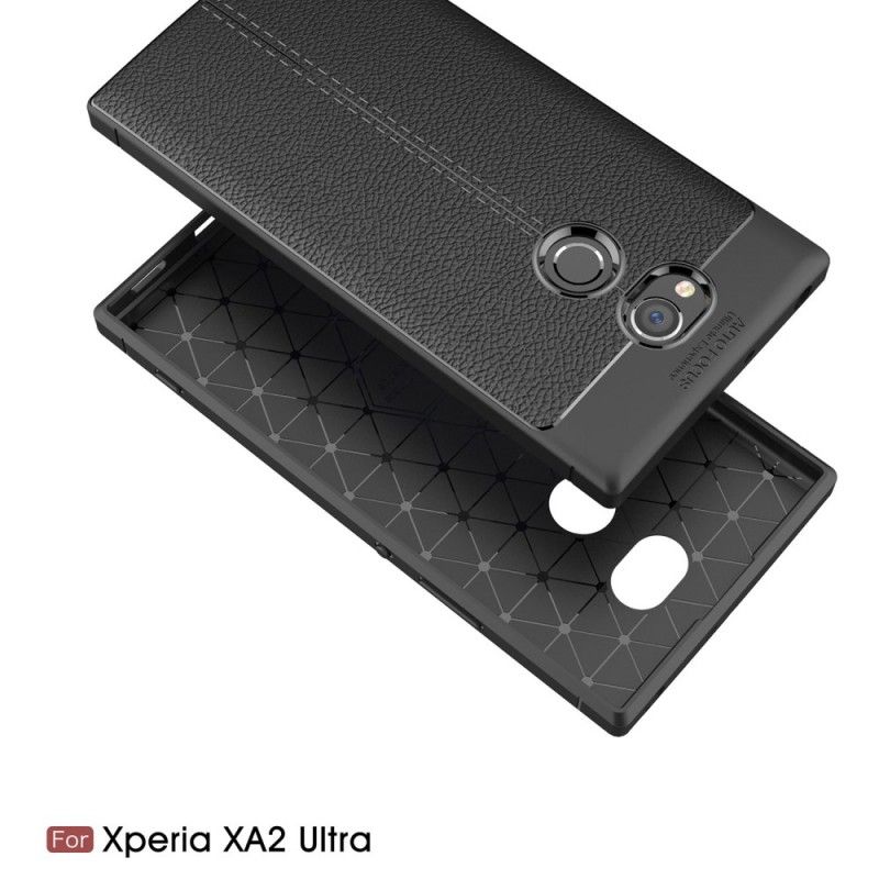 Coque Sony Xperia Xa2 Ultra Effet Cuir Litchi Double Line