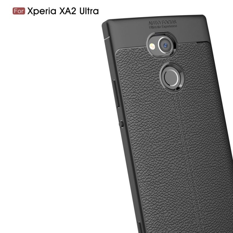 Coque Sony Xperia Xa2 Ultra Effet Cuir Litchi Double Line