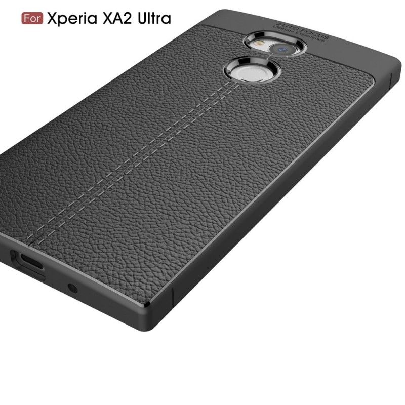 Coque Sony Xperia Xa2 Ultra Effet Cuir Litchi Double Line