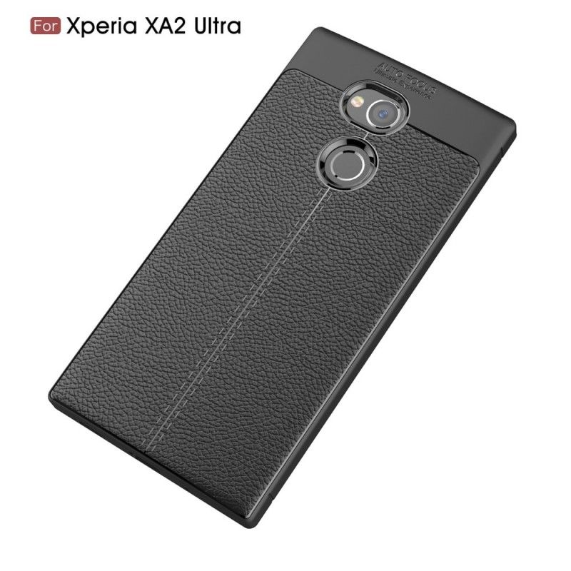 Coque Sony Xperia Xa2 Ultra Effet Cuir Litchi Double Line