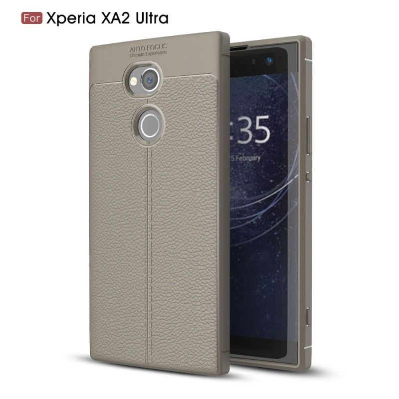 Coque Sony Xperia Xa2 Ultra Effet Cuir Litchi Double Line